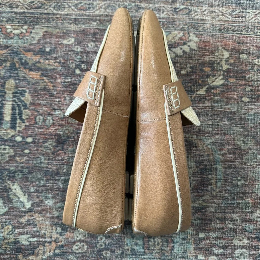 Birdies The Vesper Driver Cappuccino Leather Raffia 8 NWOT - Picture 9 of 12